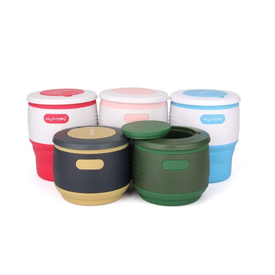 Maharsh Silicone Food Grade Silica Gel Pp Travel Fold Up Cup Hot And Cold 350Ml Folding Coffee Mug Multicolor (Pack Of 1)