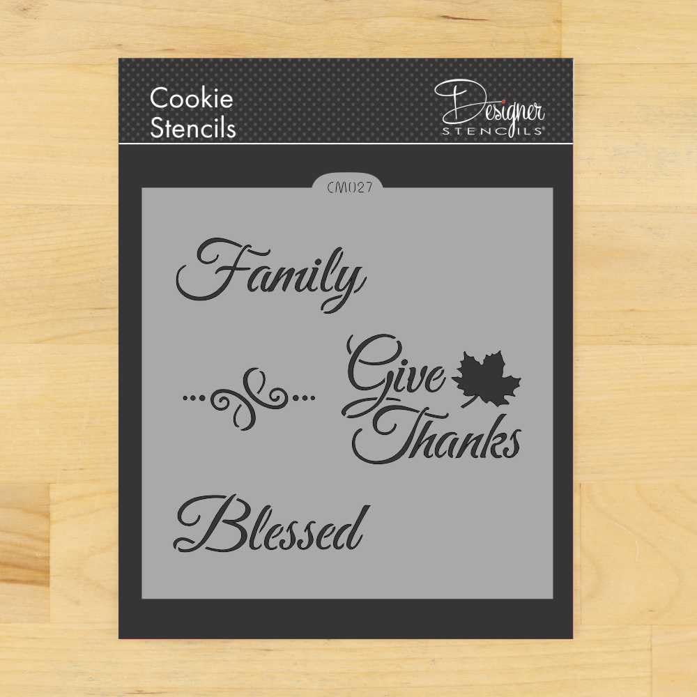 Give Thanks Cookie And Craft Stencil By Designer Stencils