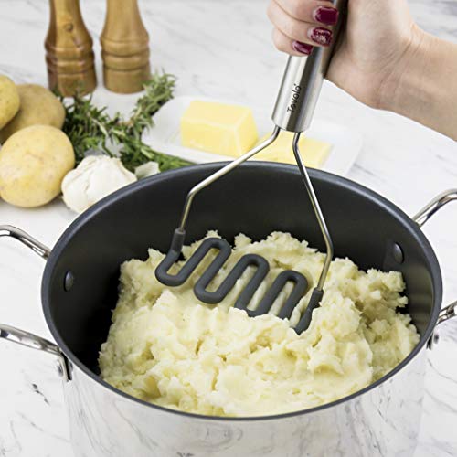 Tovolo Silicone Potato, Stainless Steel Handle & Core, Food Mashers Kitchen Utensil, Vegetable Ricer & Avocado Blender, Scratch