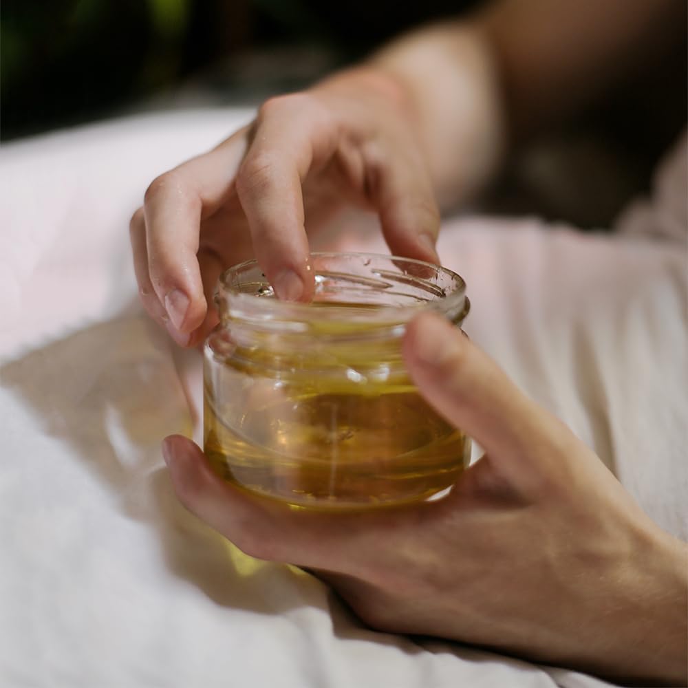 2 Oz Small Glass Containers With Lids, Glass Jars With Woodgrain Lids & Inner Liners, Reusable Travel Containers For Creams, Mak