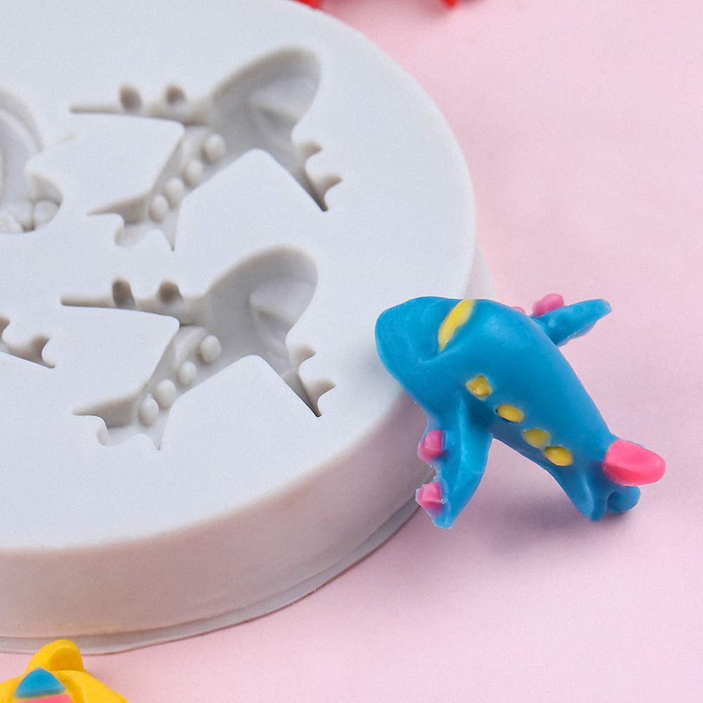 Airplane Silicone Fondant Mold Cake Cupcake Topper Decorating Tool Chocolate Gum Paste Sugar Craft Mould Aircraft Polymer Clay R