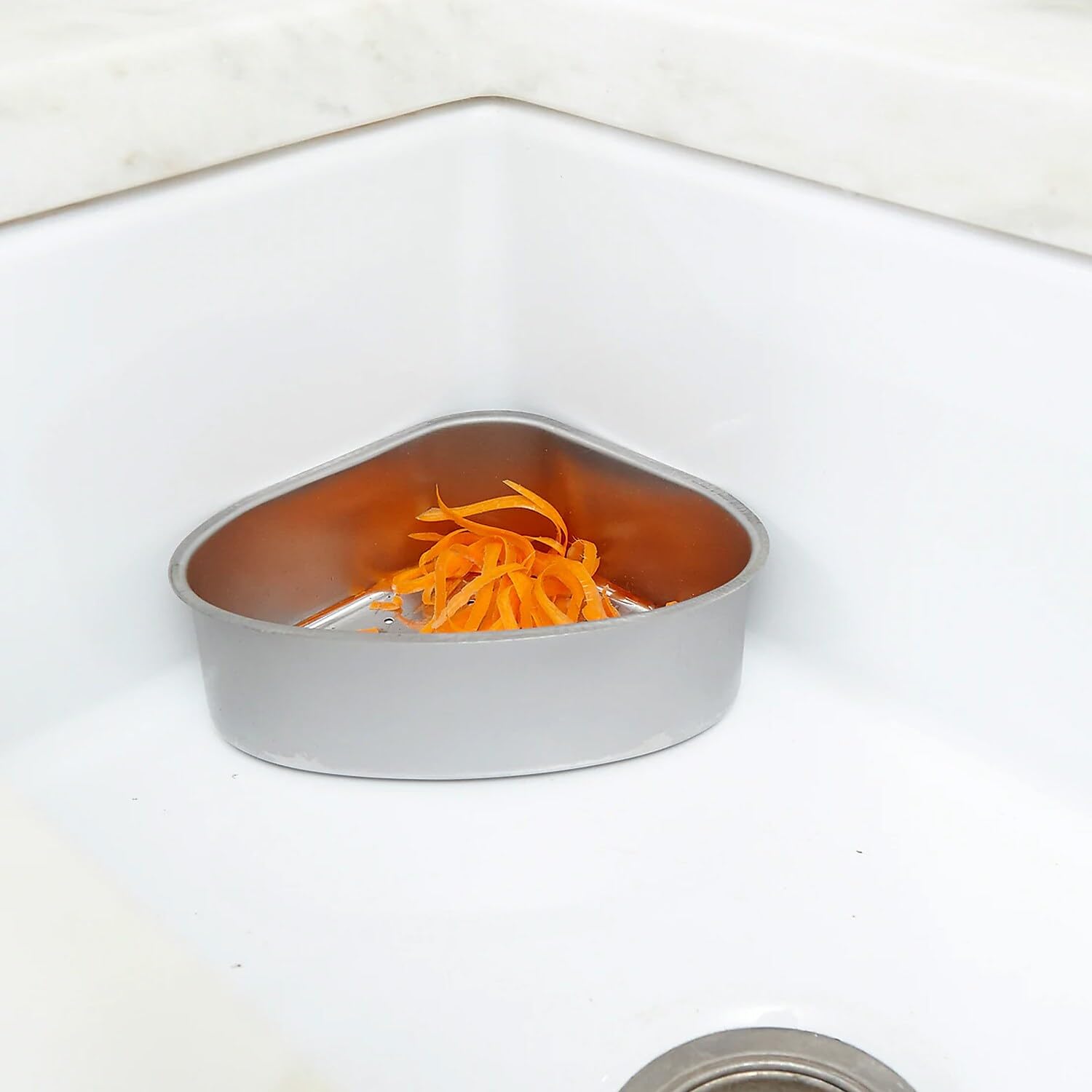 Better Houseware Corner Sink Strainer, Standard, Stainless