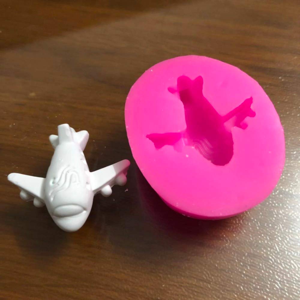 Tiny Airplane Shape Silicone Fondant Mold, Chocolate Gum Paste Sugar Craft Mould Cake Cupcake Topper Decorating Tool Aircraft Po