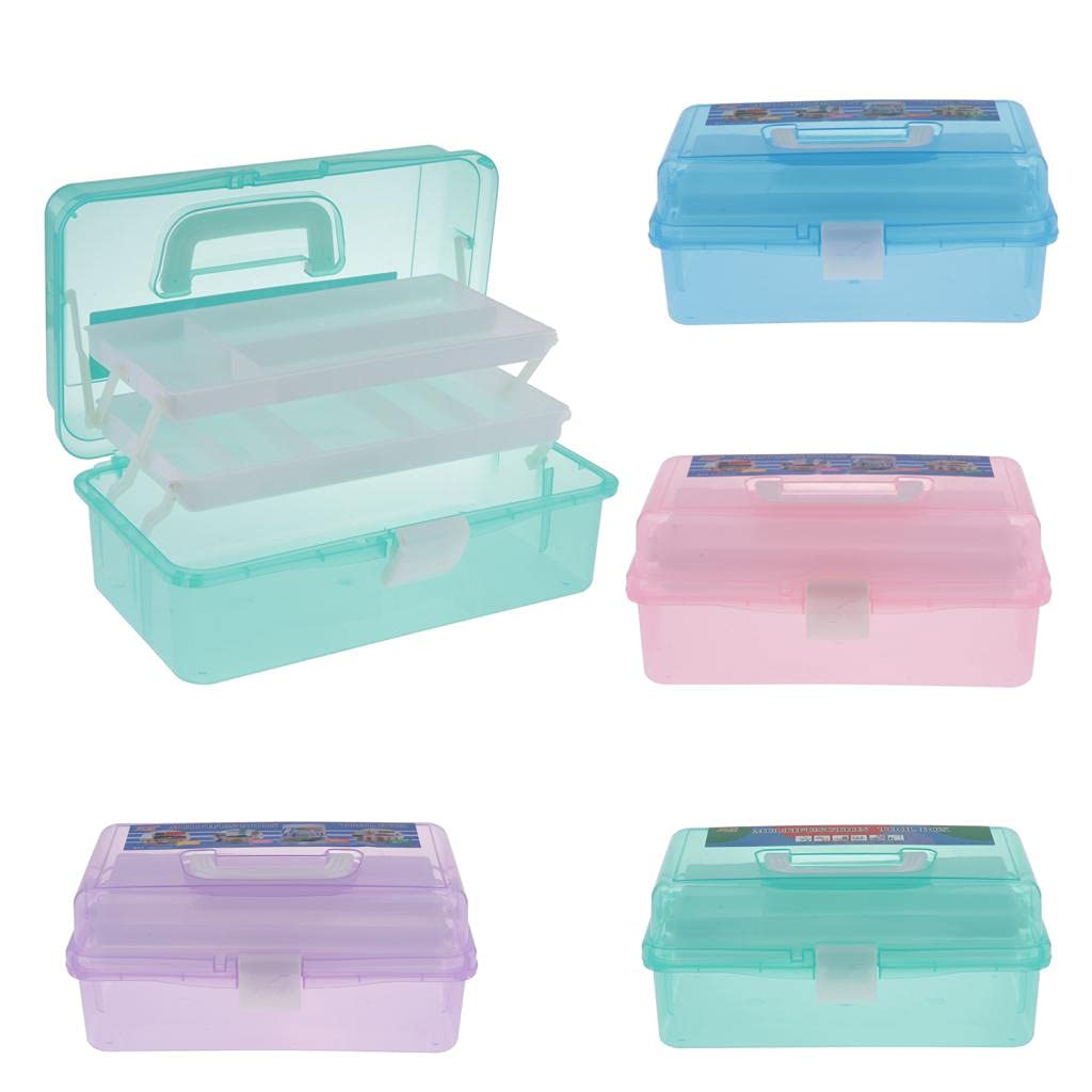 Enakshi Large ThreeLayer Household Toolbox Pencil Box Picture Box Toolbox Blue | Crafts | MultiPurpose Craft Supplies | Organi