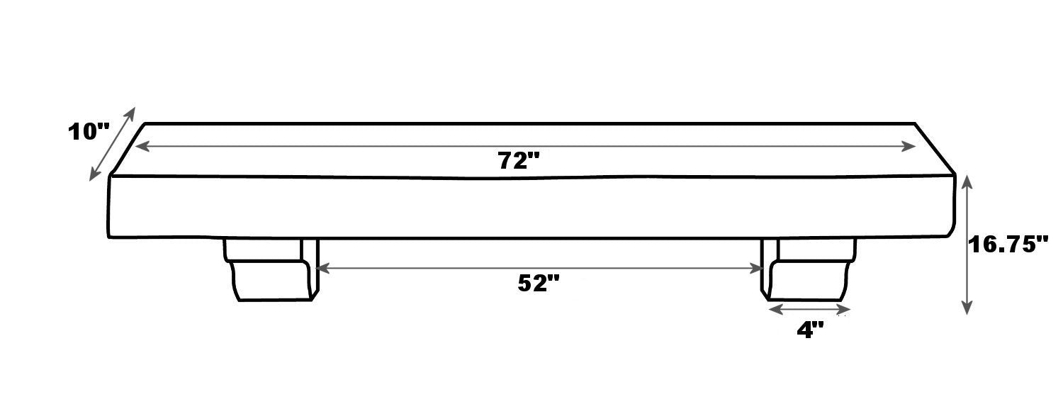 Pearl Mantels 416-72 Devonshire Wood Fireplace Mantel Shelf, 72 Inch, Unfinished