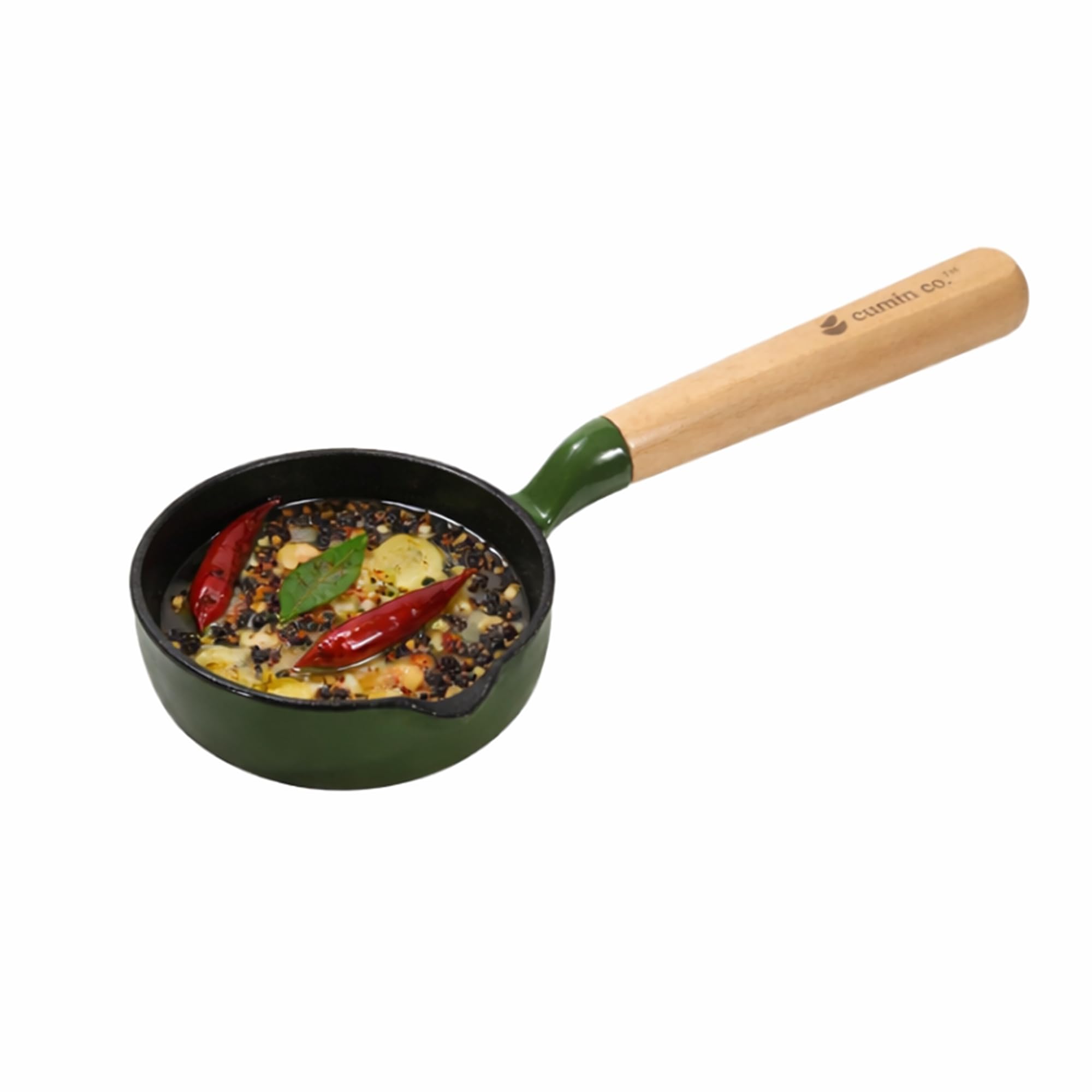Cumin Co. Cast Iron Tadka Pan | 10Cm| Induction Base Cookware | 10 Years Warranty | Non Toxic Small Tadka Pan For Spice Temperin