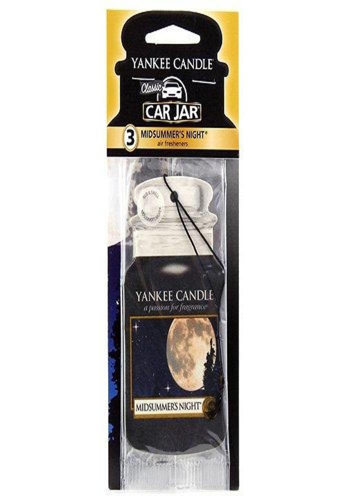 Yankee Candle Paper Car Jar Hanging Air Freshener MidSummers Night Scent - 3 Pack