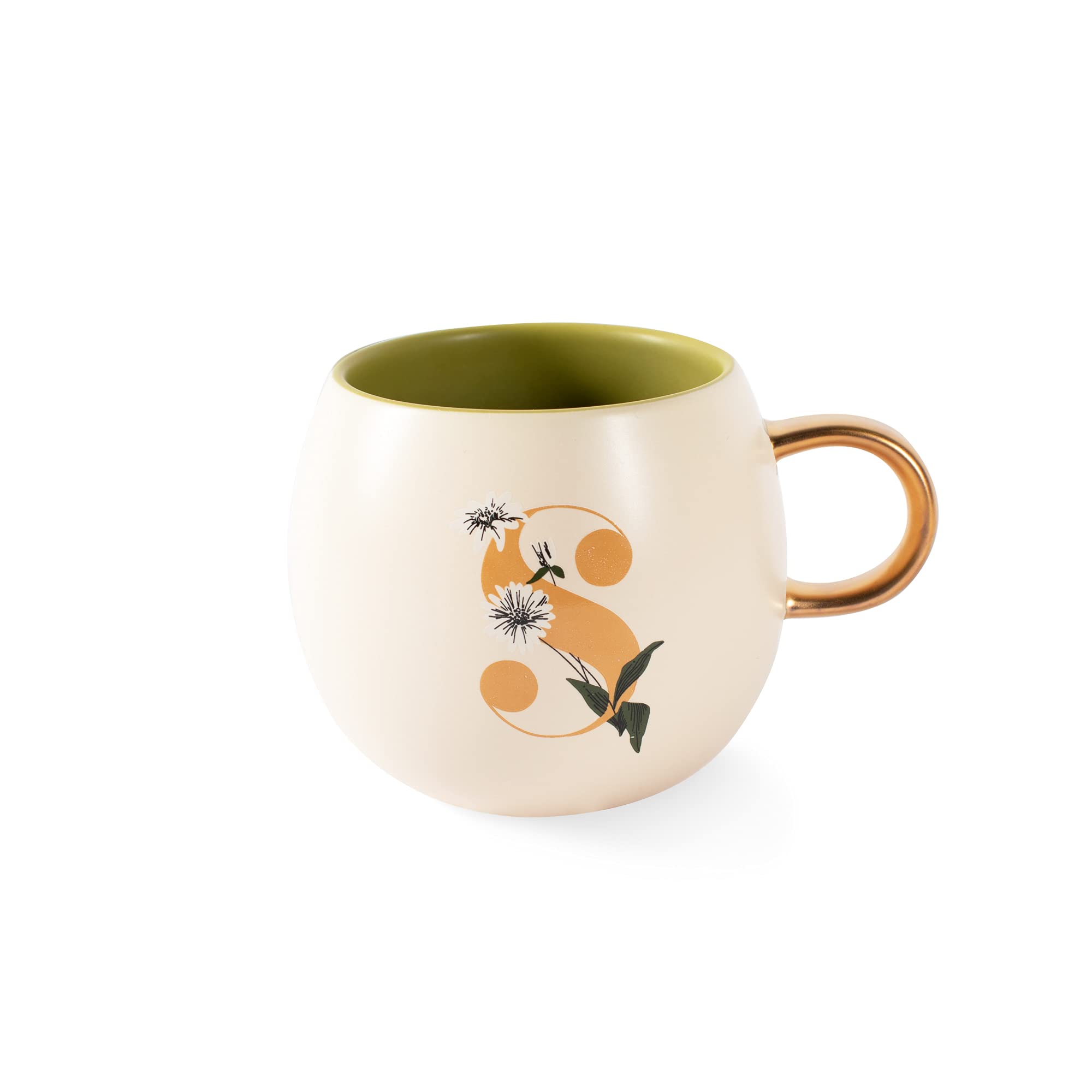 Fringe Studio Floral S Stoneware Mug, 1 Count (Pack of 1), Cream