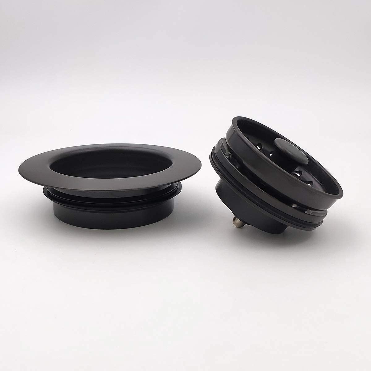 GZILA Garbage Disposal Strainer and Stopper with Decorative Disposal Flange in Black  Fit 3.5 Inch Standard Drain Hole