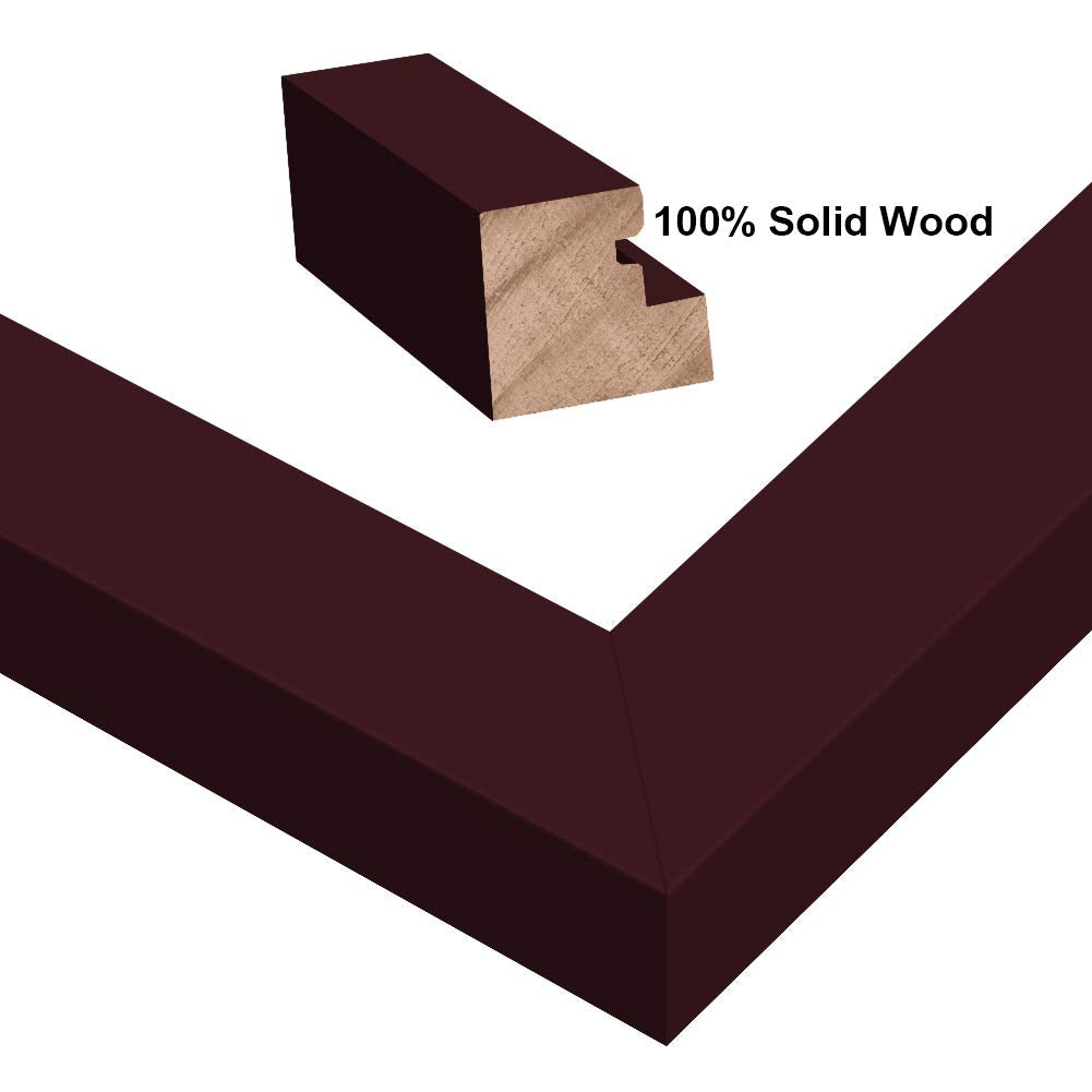 RPJC 24x36 Inch Solid Wood Poster Frame for Wall Mounting Hanging Picture Frames Dark Brown