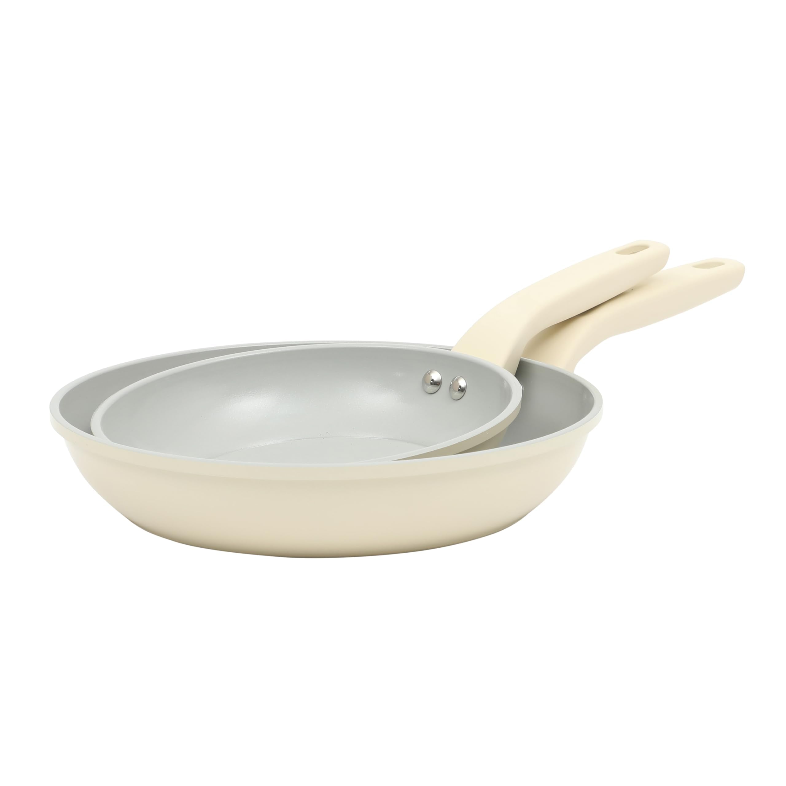 Gibson Home Barnsdall 2 Piece 8 & 10 Inch Aluminum Fry Pan Cookware NonToxic Ceramic Non Stick Frying Pan, Kitchen Egg Pan, Ome