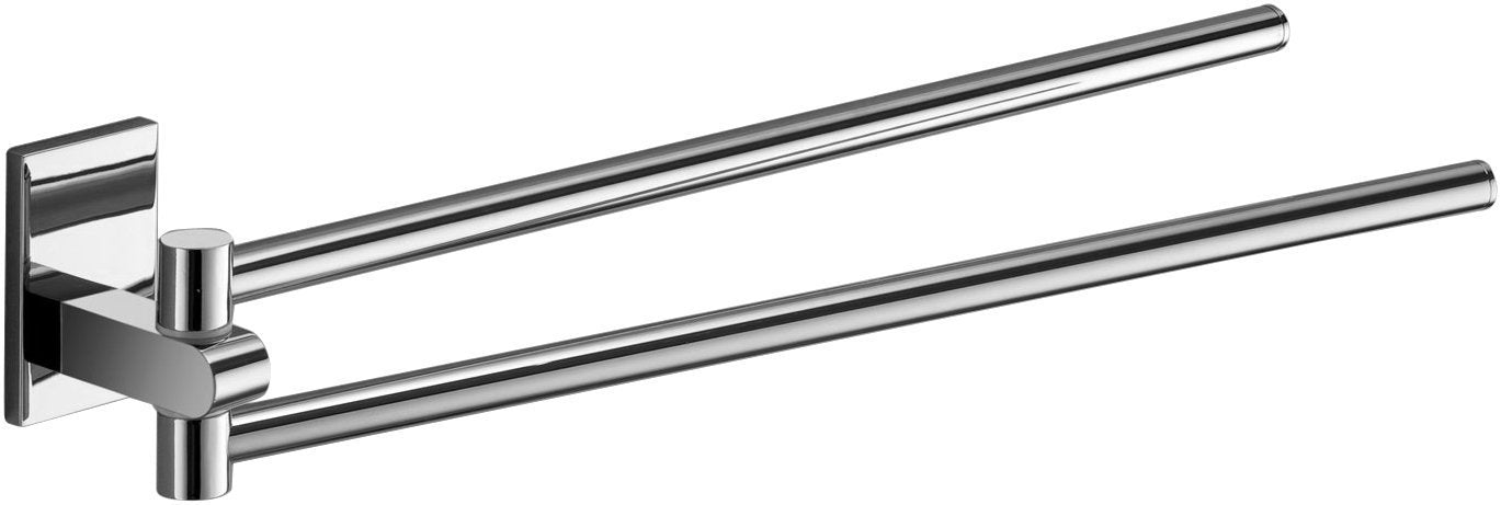 Gedy Maine Polished Double Arm Swivel Towel Bar, Chrome, 14