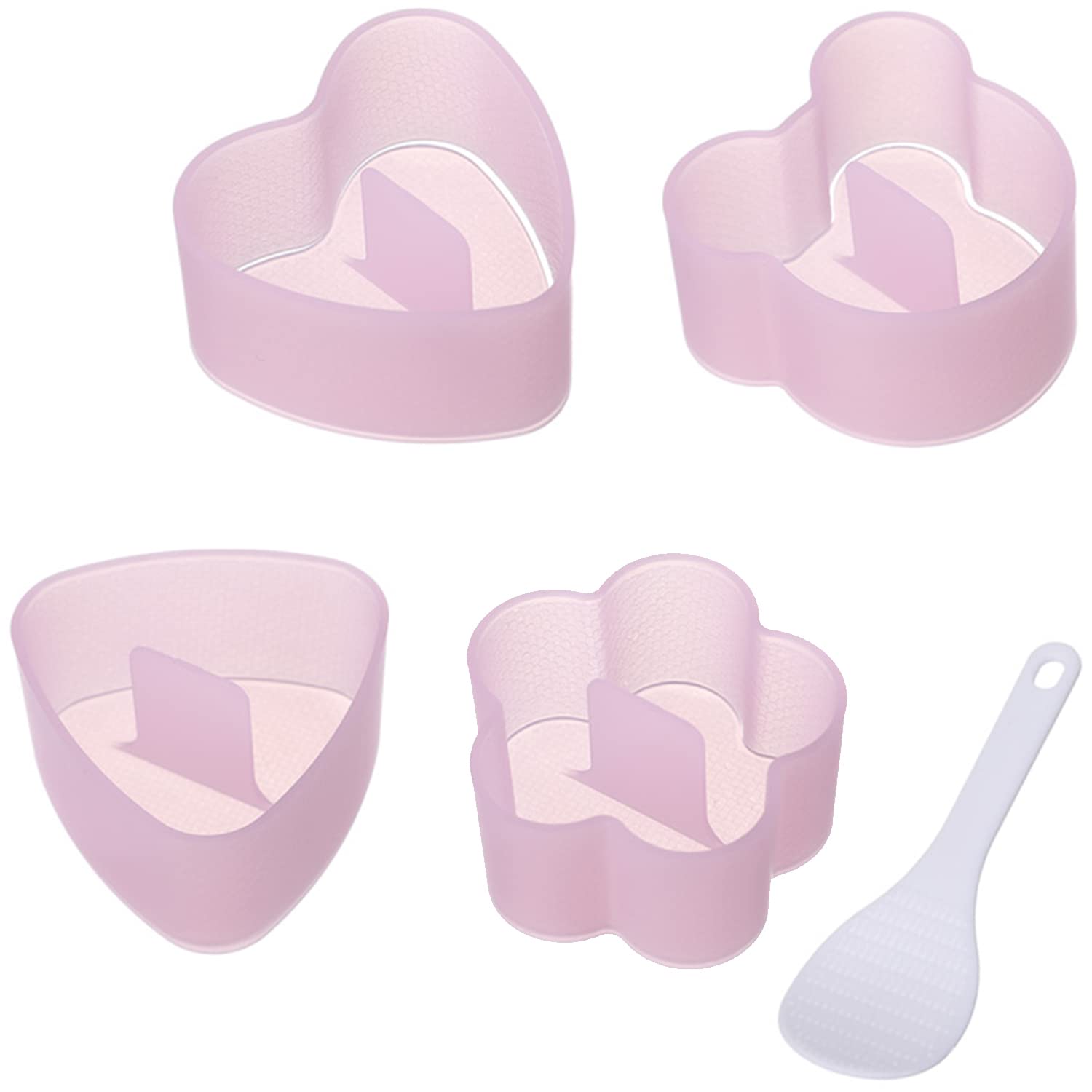 Ayccnh Non Stick Onigiri Mold Triangle, Heart, Bear And Plum Blossom Shaped Rice Ball Press Molds, Creative Sushi Rice Making Ki