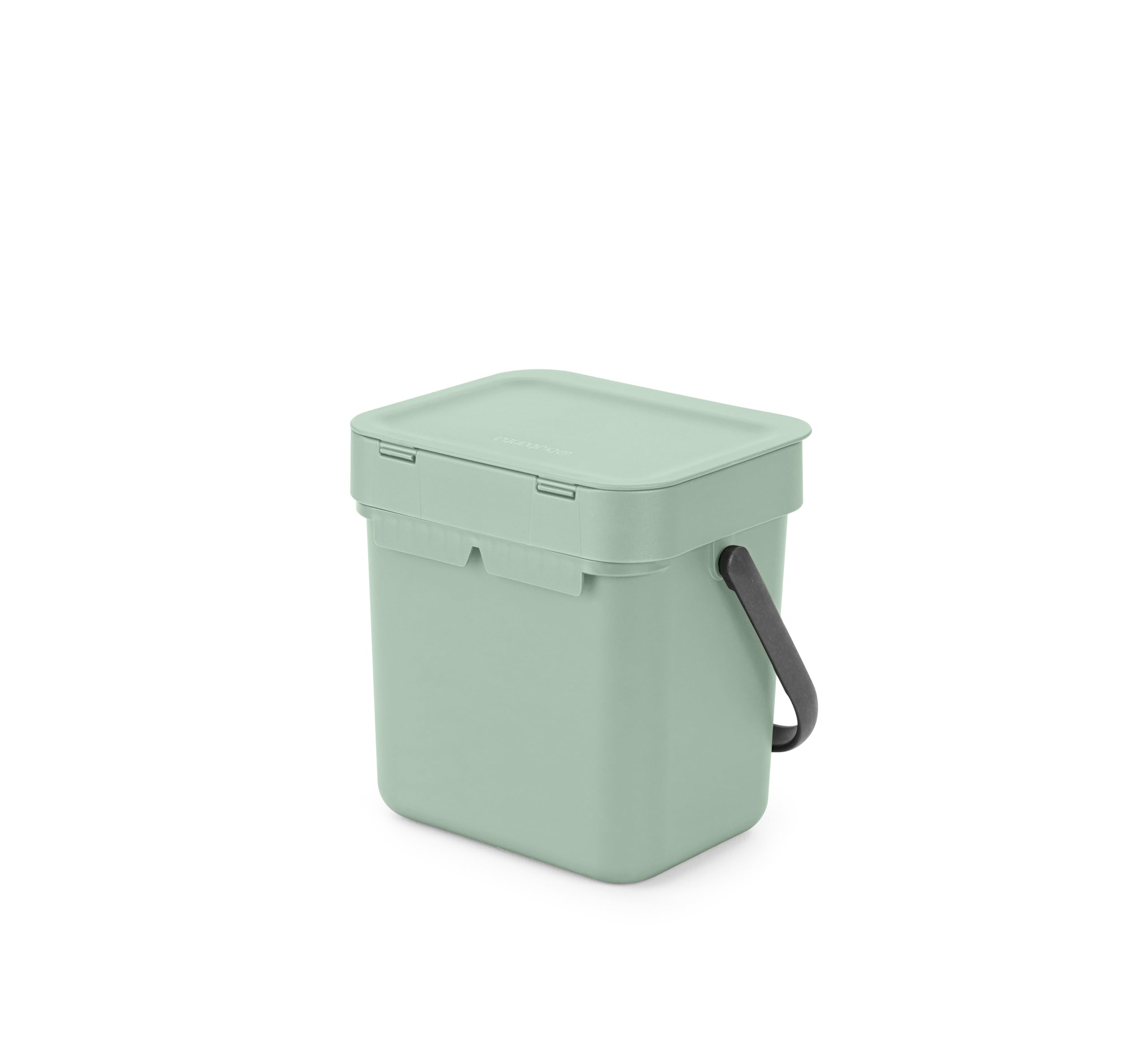 Brabantia Sort & go Food Trash can (08 galJade green) Small countertop Kitchen compost caddy with Handle & Removable Lid  Easy clean