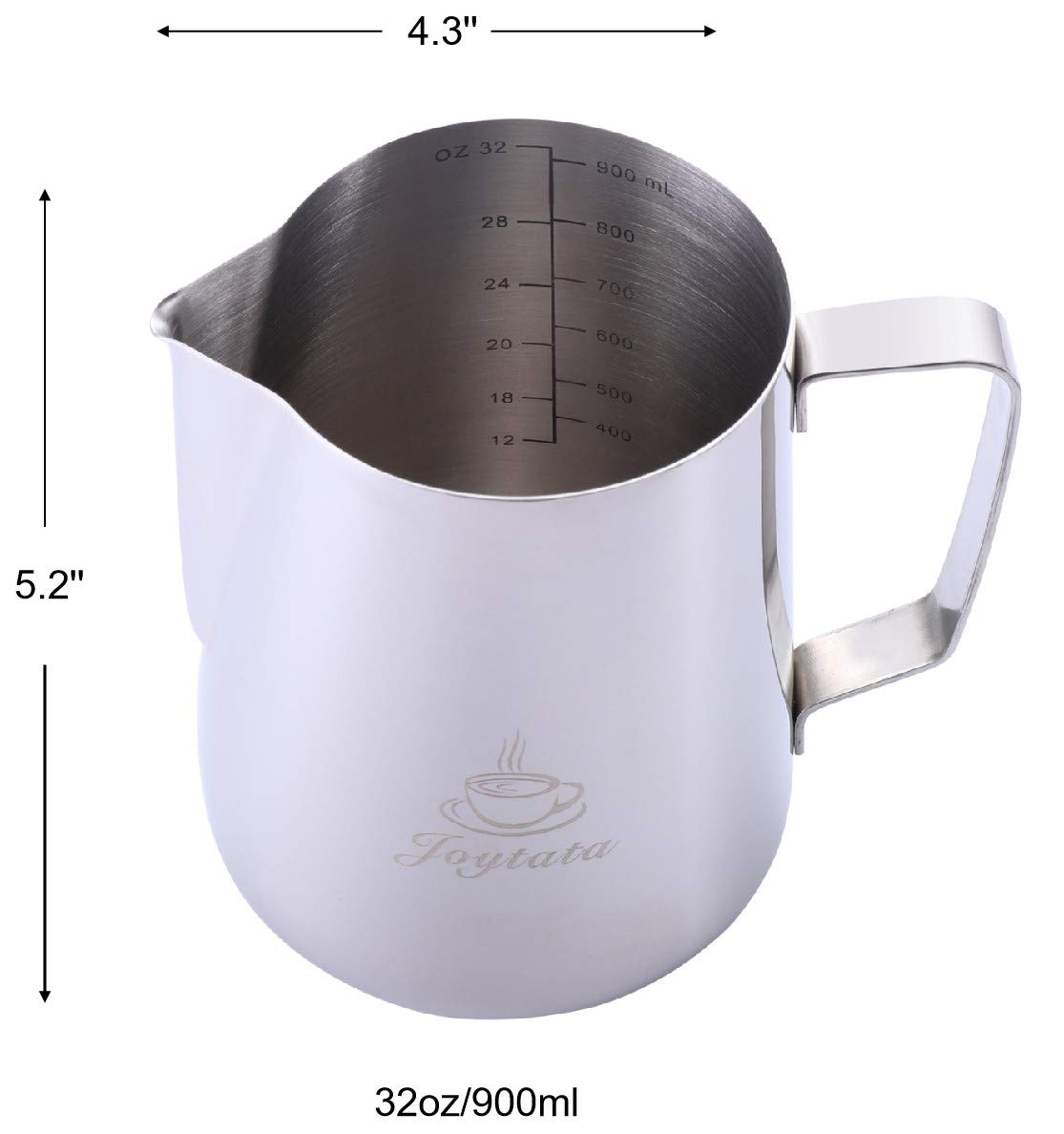 Milk Frothing Pitcher 32Oz Espresso Steaming Pitcher 32Oz Stainless Steel Coffee Pitcher Latte Art Barista Milk Pitcher 900Ml Mi