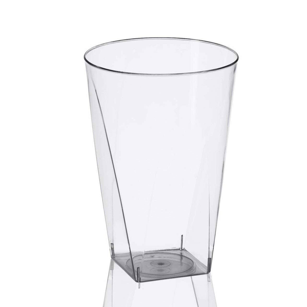 Kaya Elegant Clear Square Bottom Plastic Cups - 10 Oz. (Pack Of 20) - Perfect For Celebrations, Parties & Home Dining