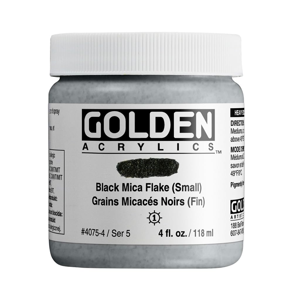 4 Oz Heavy Body Interference Color Acrylic Paint Color: Black Mica Flake(Small)