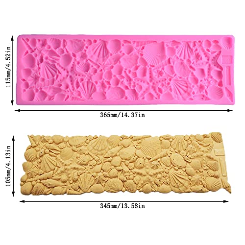 Cestony Sea Theme Shell Conch Fondant Silicone Mold Cake Border Brim Decor Sugarcraft Decorating Moulds For Diy Cake Fondant Bis