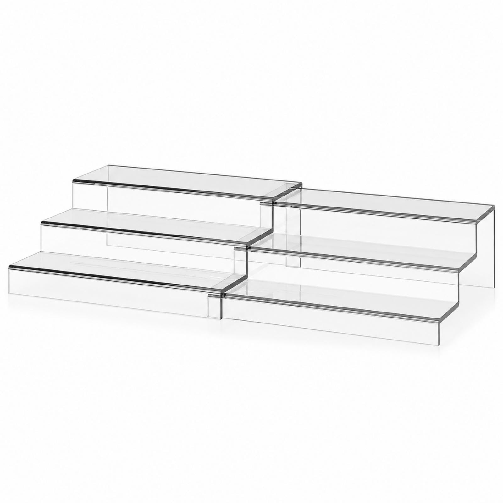 SNAPPSY Expandable Rack Clear Countertop Organizer Acrylic Tiered Spice Rack for Kitchen Cabinet, Pantry