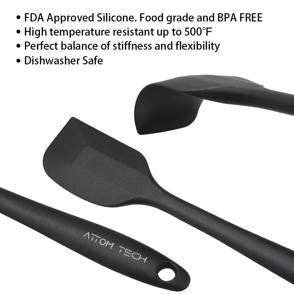 8 Inch Silicone Spatula Set, Food Grade High Temperature And Heat Resistant Spatulas, Dish-Wash Safe, Rubber Kitchen Spatulas, N