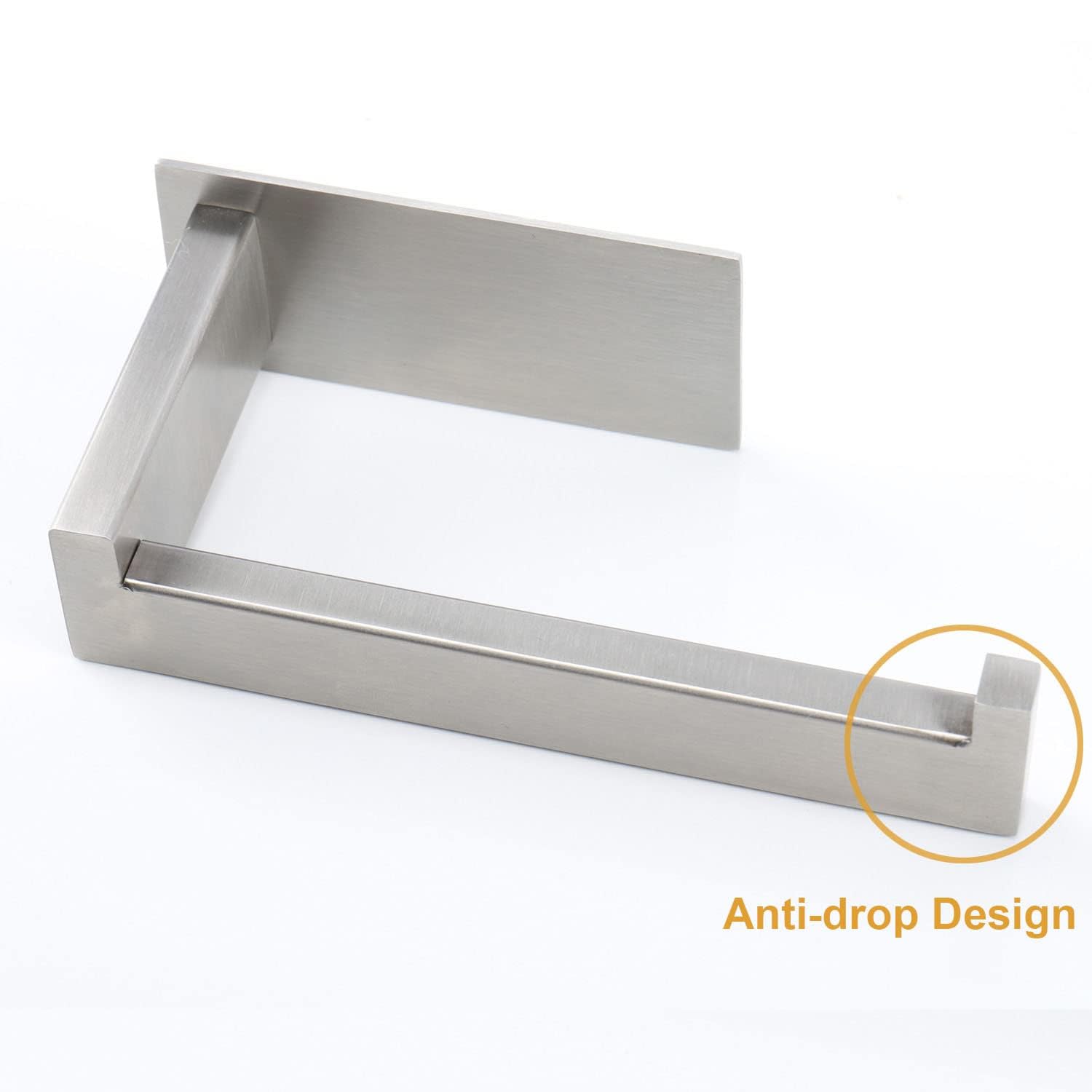Vanloory Toilet Paper Holder  Self Adhesive Tissue Holder Stainless Steel Rustproof Paper Roll Holder  No Drilling Easy to Install  Toilet Paper Rack Suitable for Office  Bathroom (2  Brushed Nickel)