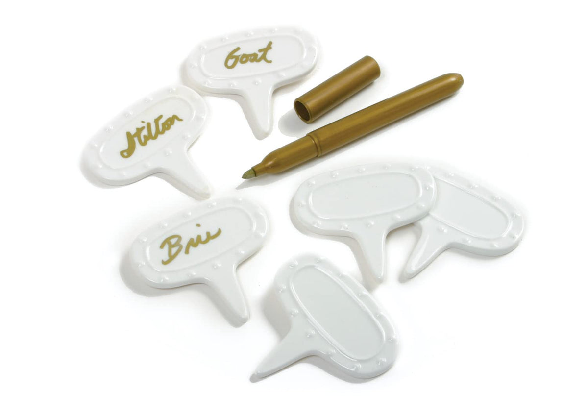 Norpro 347 Cheese Marker Set With Pen, 7-Piece,White