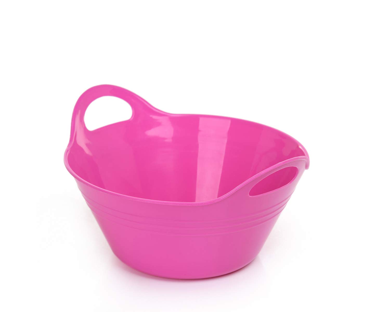 Mintra Home Plastic Bowls With Handles (18L Medium 2Pk, Fuchsia)