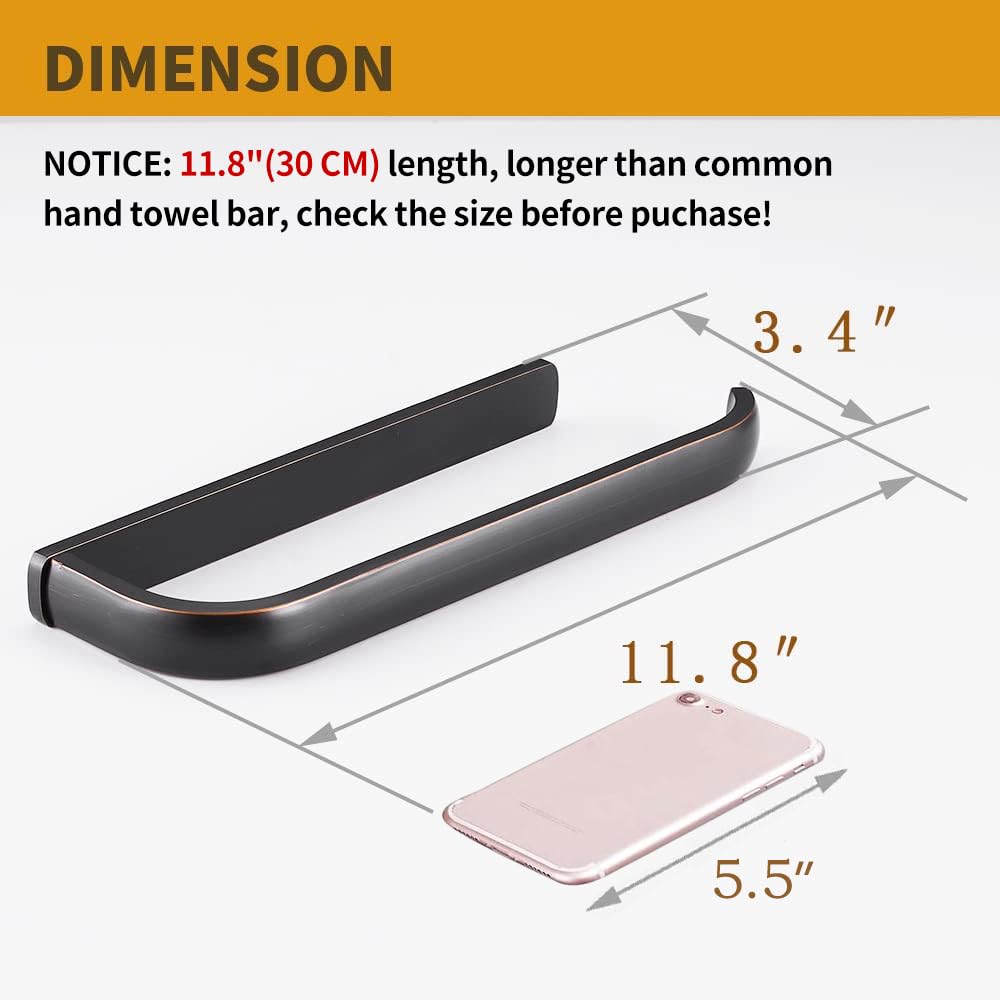 Besy Brass Hand Towel Bar For Bathroom Oil Rubbed Bronze, Rustproof Wall Mounted Towel Rack Hanger Bathroom Hardware Accessories