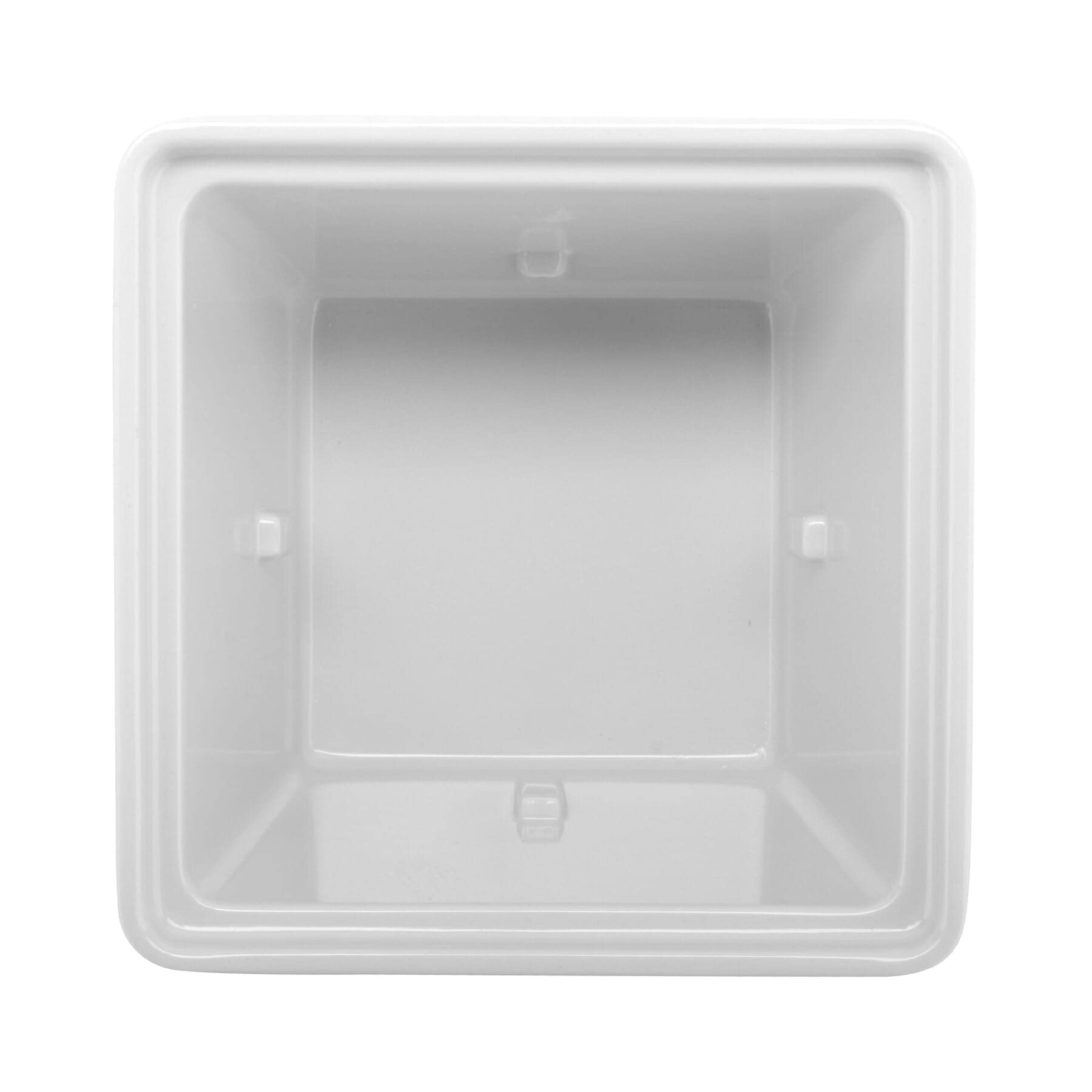 G.E.T. Enterprises White 28 Oz. Square Crock, Break Resistant Dishwasher Safe Melamine Plastic, Round & Square Crocks Collection