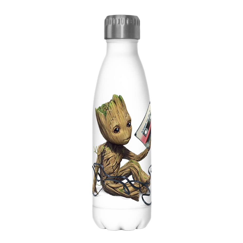 Marvel Groot Tape 17 Oz Stainless Steel Water Bottle, 17 Ounce, Multicolored