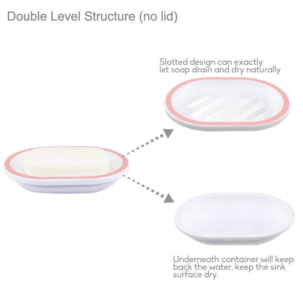 TOPSKY 2-Pack Soap Dish with Drain  Soap Holder  Soap Saver  Easy Cleaning  Dry  Stop Mushy Soap (White)