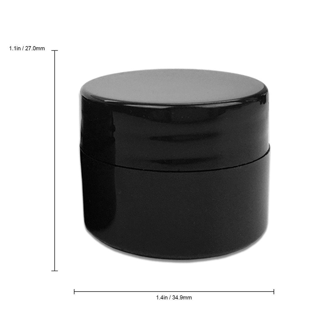 Beauticom 12 Pieces 7G/7Ml (0.25Oz) Black Sturdy Thick Double Wall Plastic Container Jar With Foam Lined Lid For Lotion, Creams,