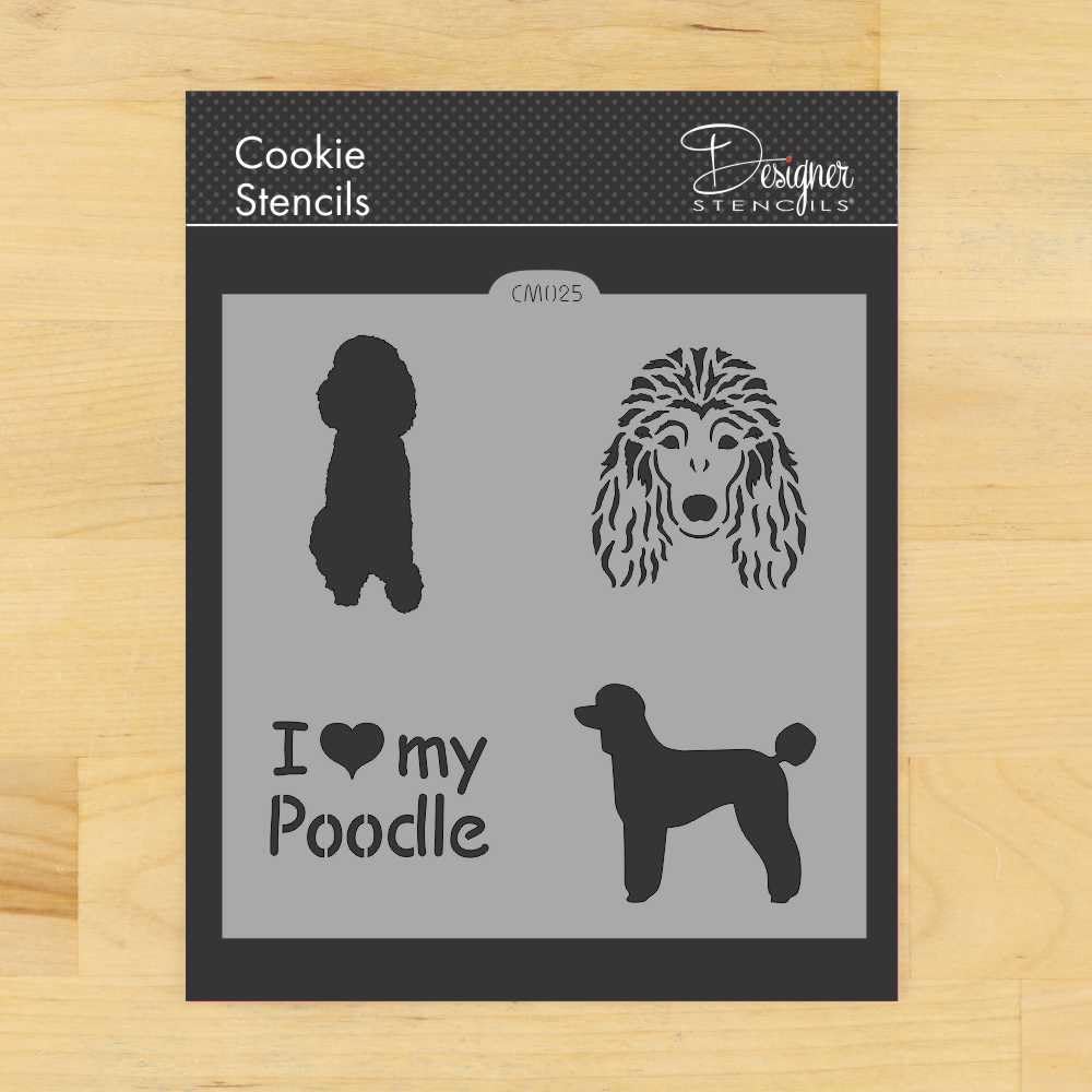 I Love My Poodle Cookie And Craft Stencil By Designer Stencils