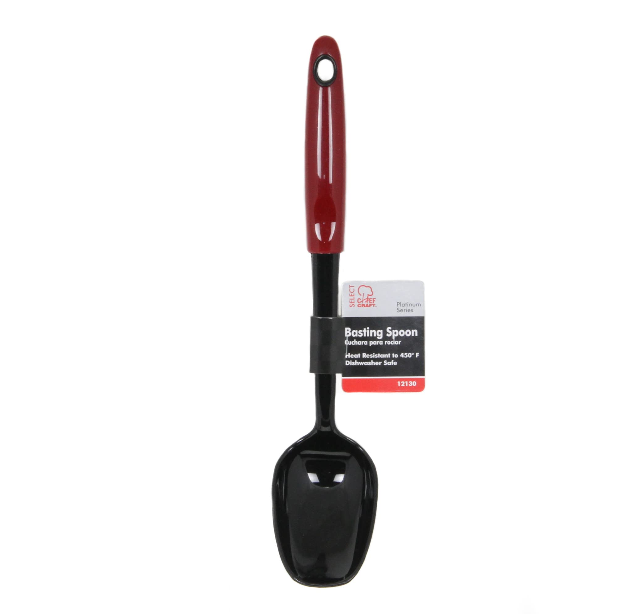 Chef Craft Nylon Basting Spoon, 12 inch, Red - Durable Kitchen Utensil, Model 12130