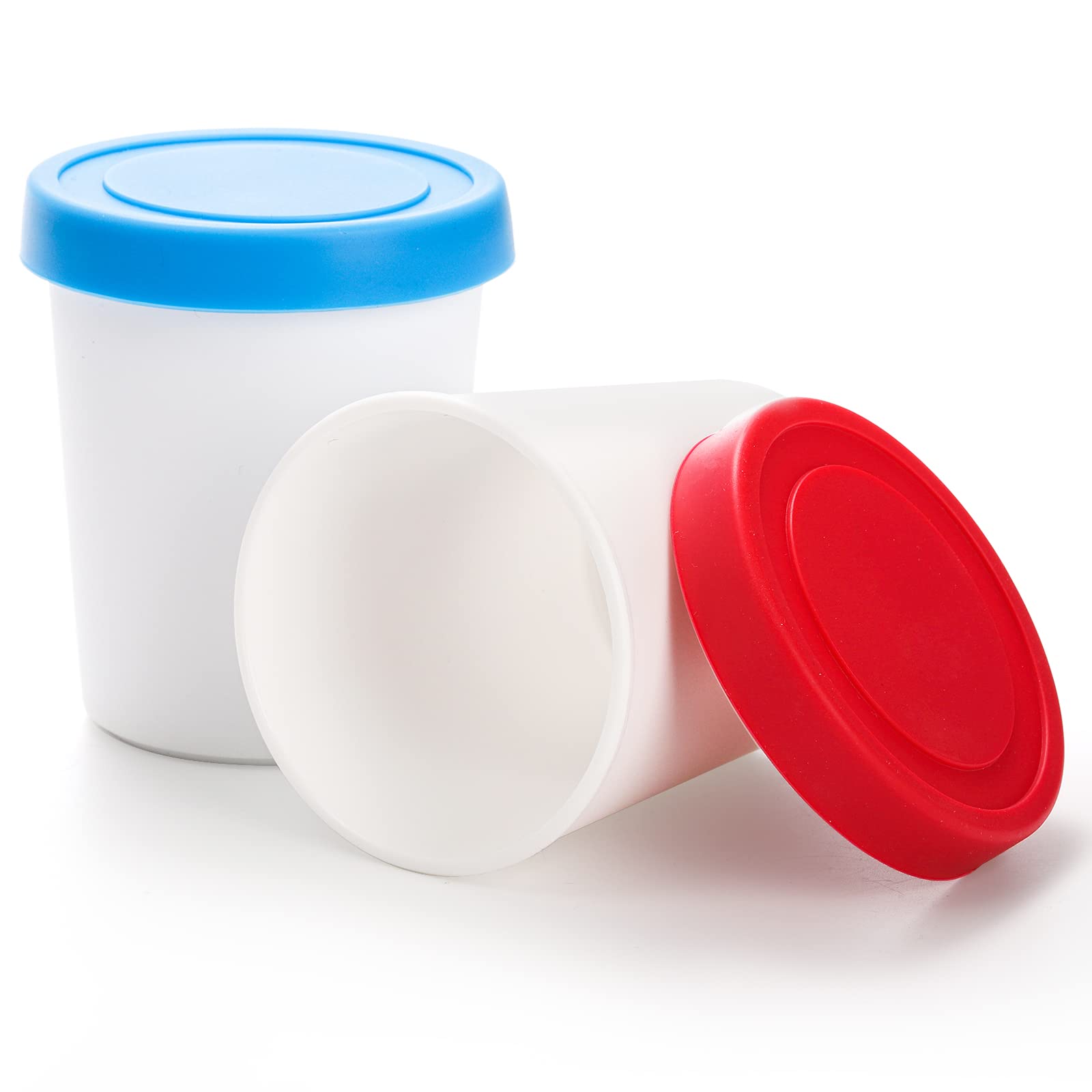 Peohud 12 Pack Mini Ice Cream Containers, 6Oz Freezer Storage Tub With Silicone Lids, Reusable Storage Container For Ice Cream,