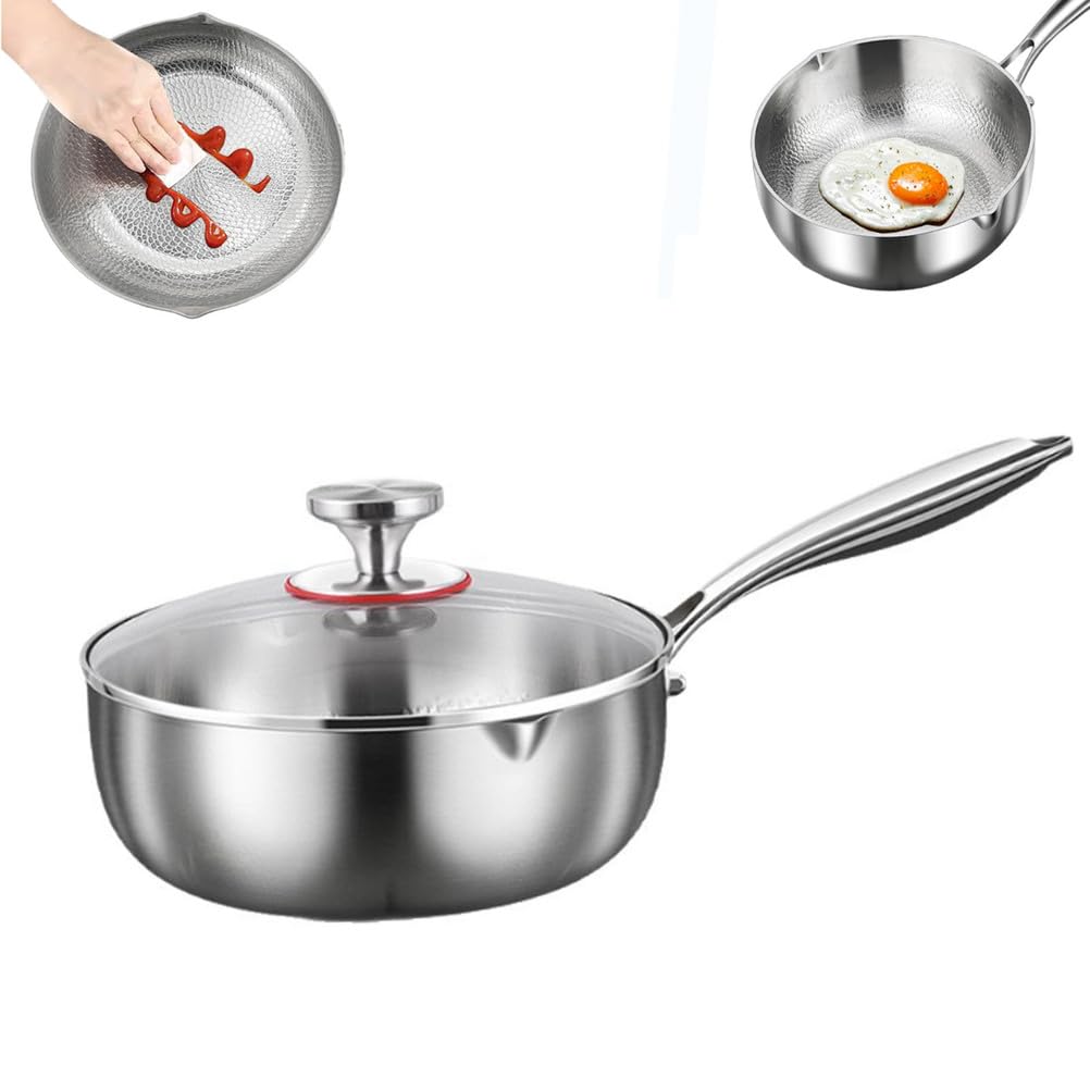 STEHEMO Titanium Hammered Pan Pro, 2026 New Multifunctional UltraDurable ScratchResistant Non Stick with Dual Pour Spout, Even