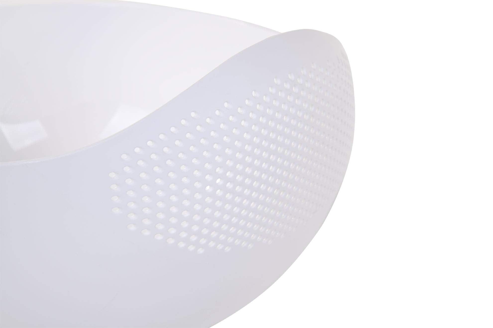 Mintra Home Rice Colander (White) - Strainer, Lightweight, For Cleaning Rice, Beans, Fruit And Vegetables