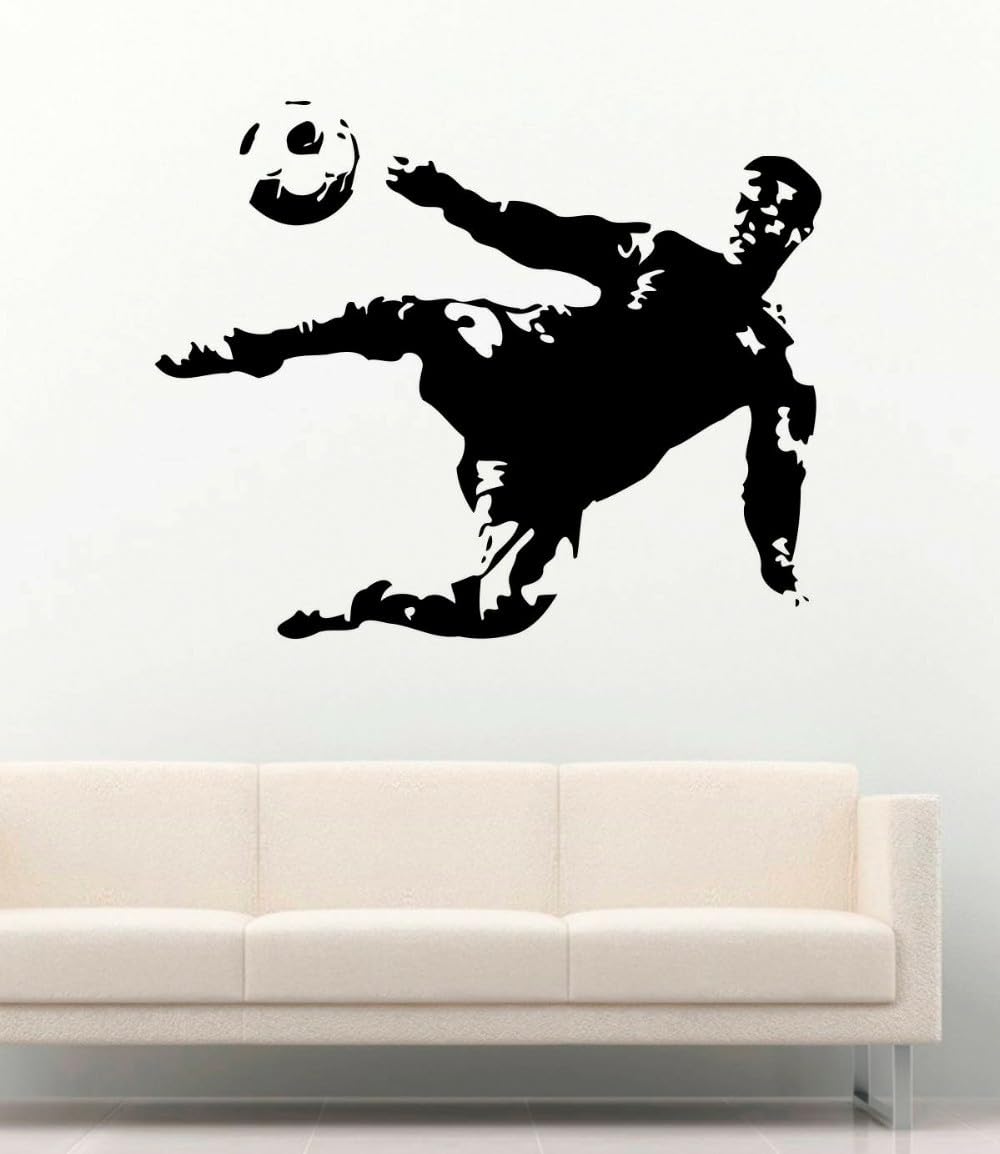 GADGETS WRAP Wall Decal Vinyl Sticker Soccer Player Football Ball Play Game for Office Home Wall Decoration