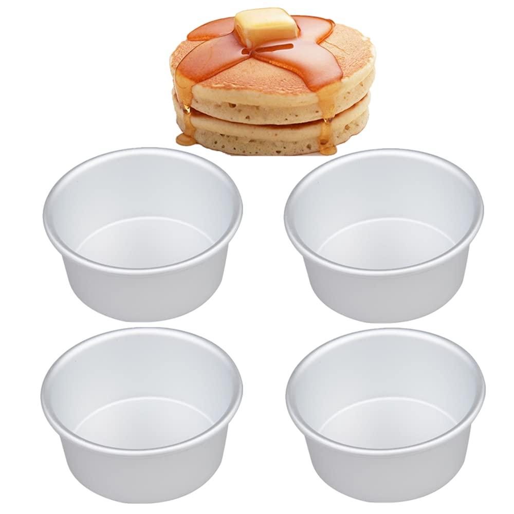 5Pack 5 Inch Cake Pan, Mini Cake Pan, Round Aluminum Cake Pan, Used For Family Gatherings To Bake Mini Cake Pizza, Quiche