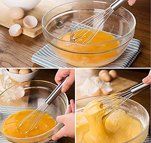 Simpli-Magic Cooking Utensils Stainless Steel, 2 Pack Bundle, Egg Beater, Whisk