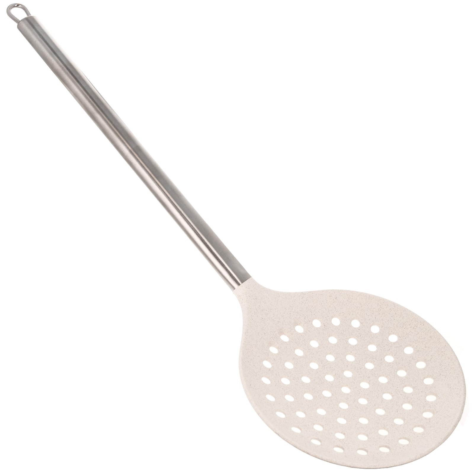 Beille Wheat Straw Skimmer Spoon with Stainless Steel Handle Cooking Baking Kitchen Utensils, 13.5 Inch