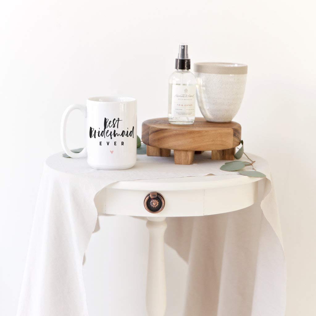 The Cotton & Canvas Co. Best Bridesmaid Ever Porcelain Ceramic Wedding Coffee Mug. Bridal Party Gift, Party Favors