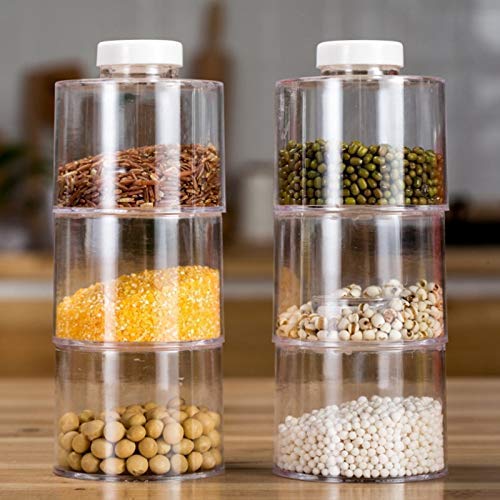 Handytrendy Acrylic Space Saving Kitchen Storage Organizer For Spice, Seasoning, Dried Herbs (Transparent)  Set Of 6