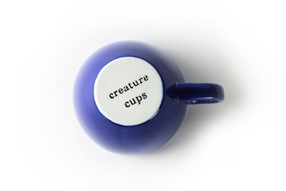 Creature Cups SQUIRREL Ceramic Cup (11 Ounce, Cobalt Blue) - Hidden 3D Woodland Critter Inside Mug Emerges As You Drink - Holida