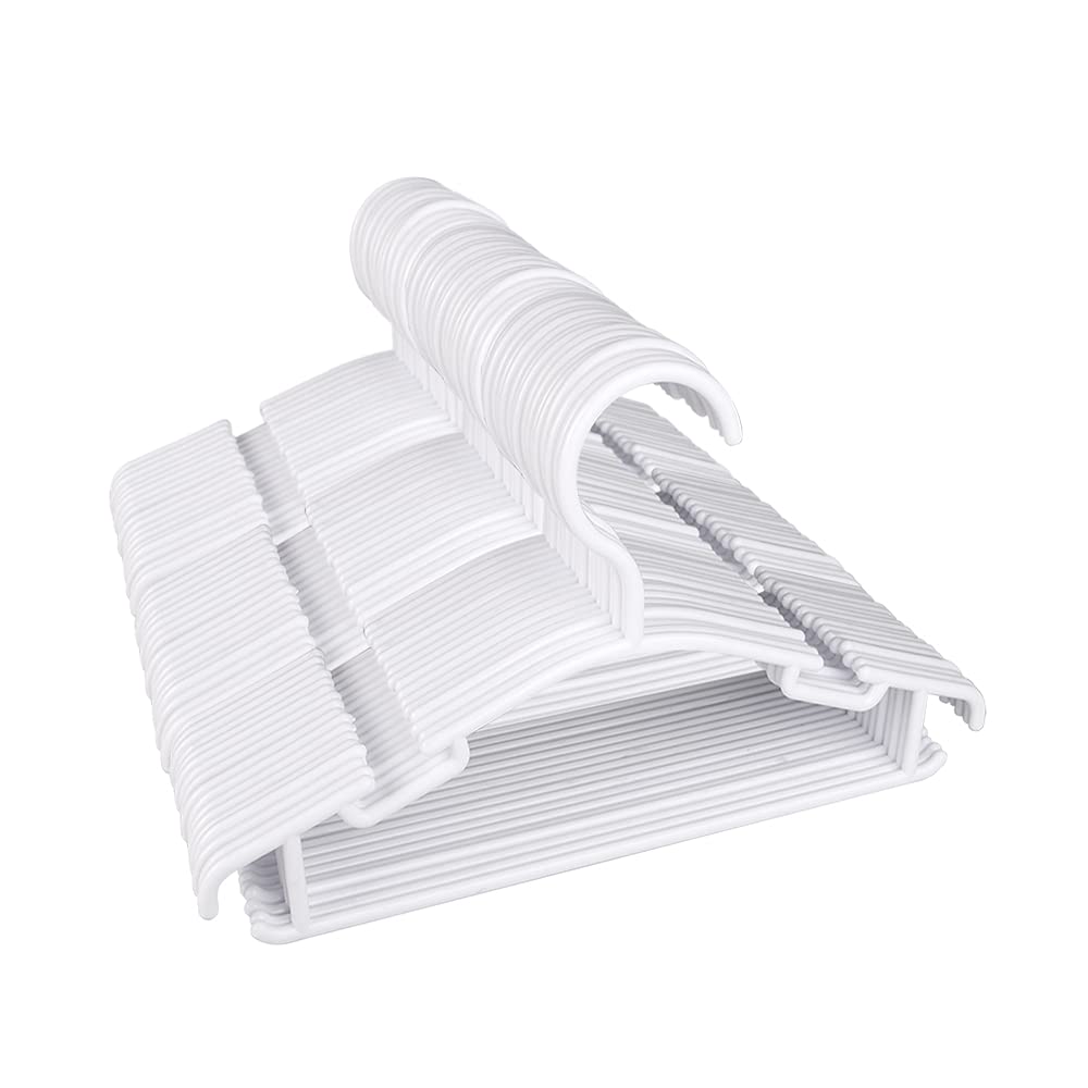 Goodtou White Baby Hangers For Closet Kid Hangers Bulk Childrens Hangers Plastic Small Hangers 10.24Inch(80Pack, White)