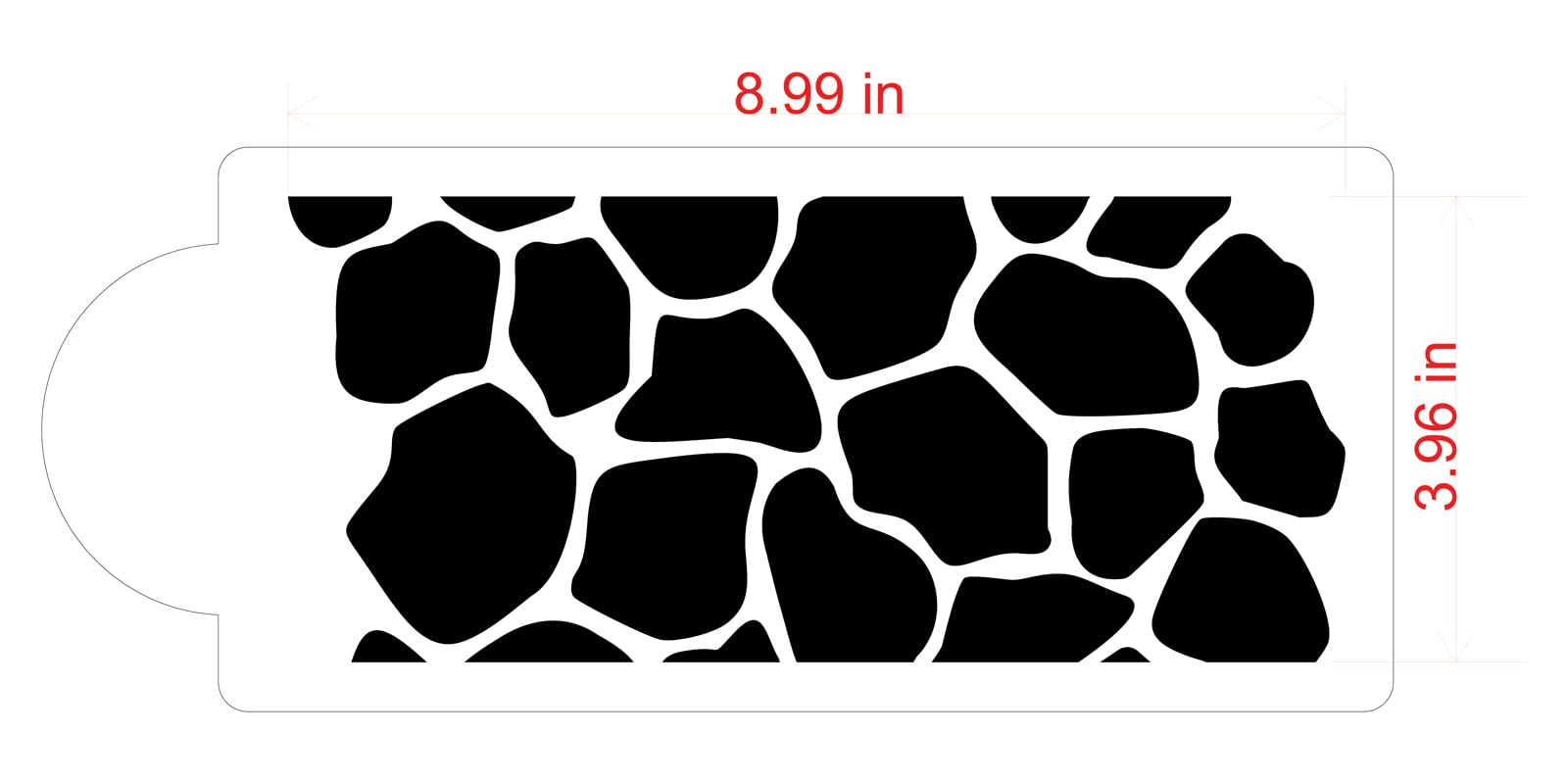 Designer Stencils Giraffe Skin Side Cake Stencil, 4-Inch, Beige/Semi-Transparent
