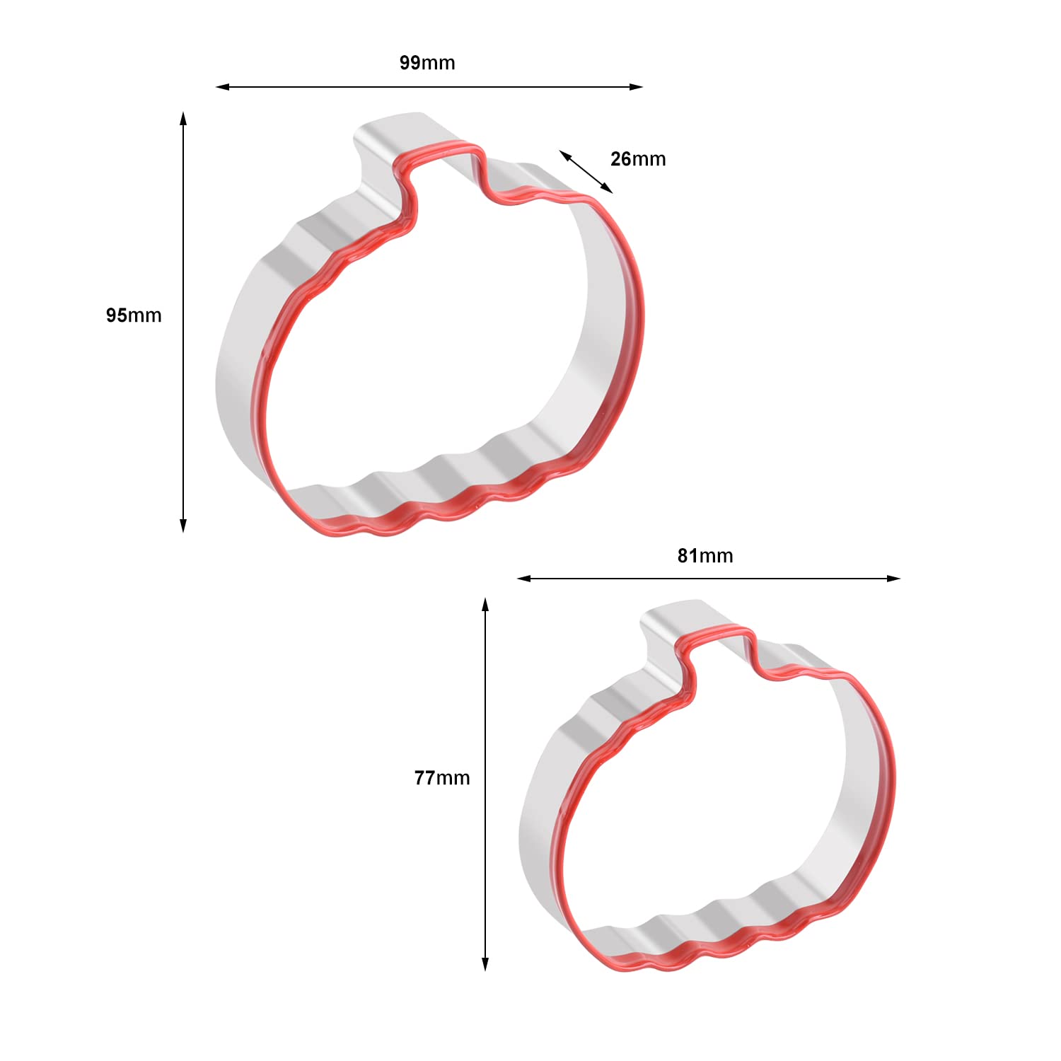 2 Piece Pumpkin Cookie Cutters Set, 4   And 3    Stainless Steel Halloween Pumpkin Cookie Cutters, Fasaka Halloween Biscuit Cutt