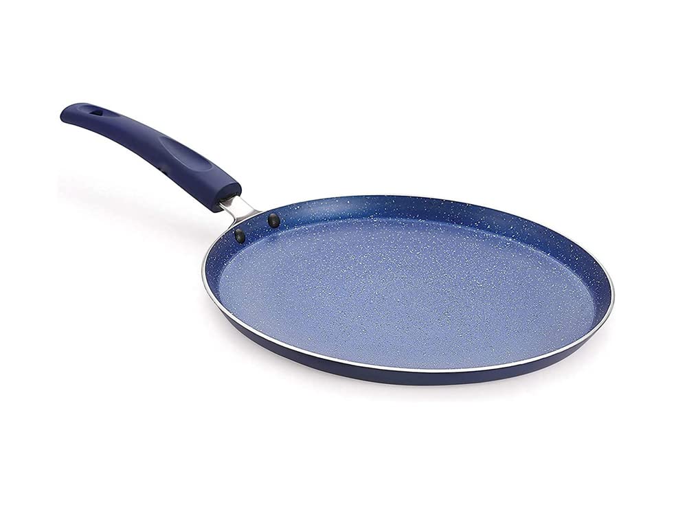 Satre Online And Marketing Small Non Stick Induction Dosa Pan,Omlet Pan,Induction Base,Fry Pan,Blue - 1 Pcs
