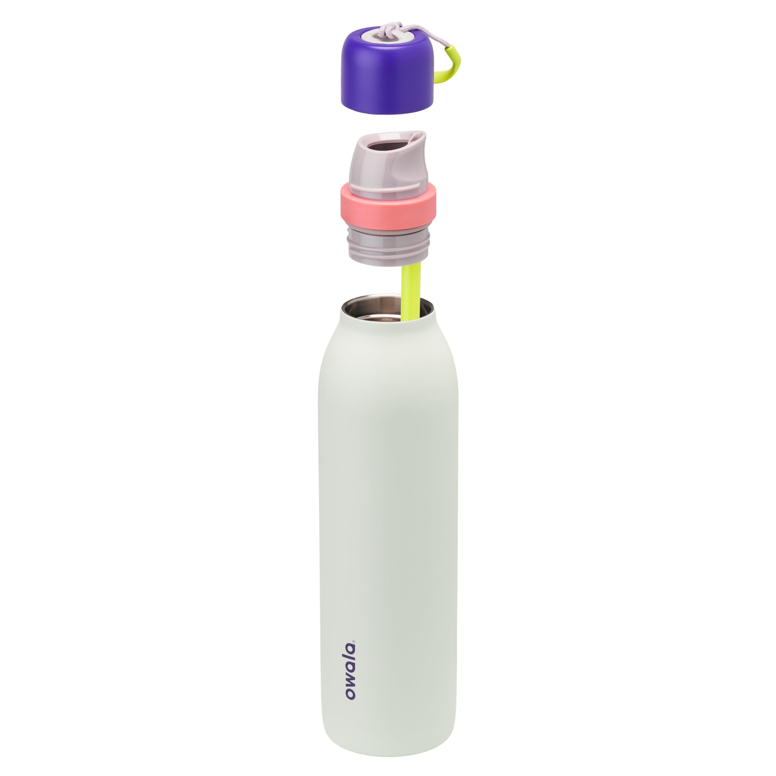 Owala FreeSip Twist Insulated Stainless Steel Water Bottle with Straw for Sports and Travel, BPA-Free, 24-oz, Purple/Green (Mint
