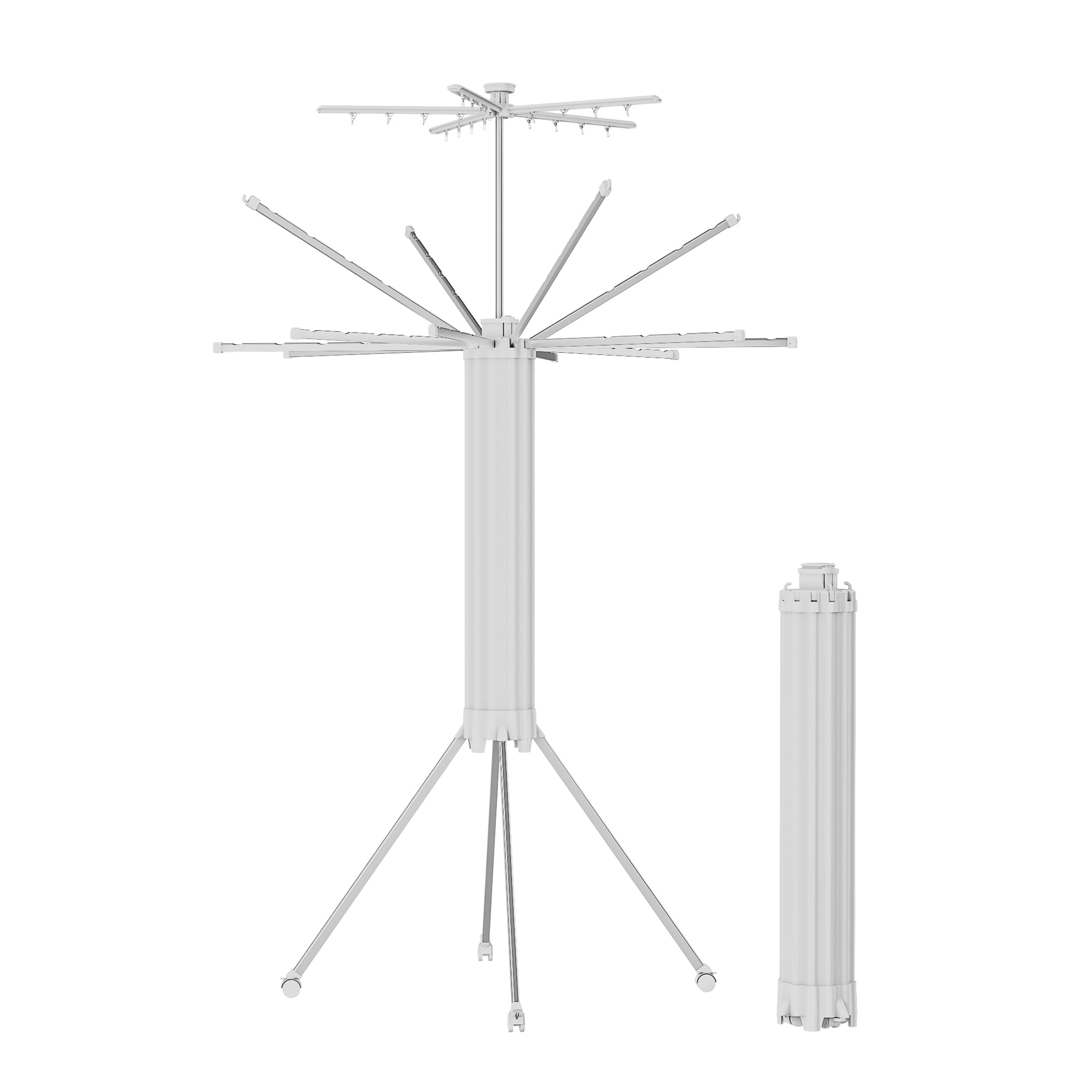 JOOM 4 Legs Double Layer Clothes Drying Rack, Garment Rack Portable and Foldable Space Saving Laundry Drying Rack - Drying Rack 